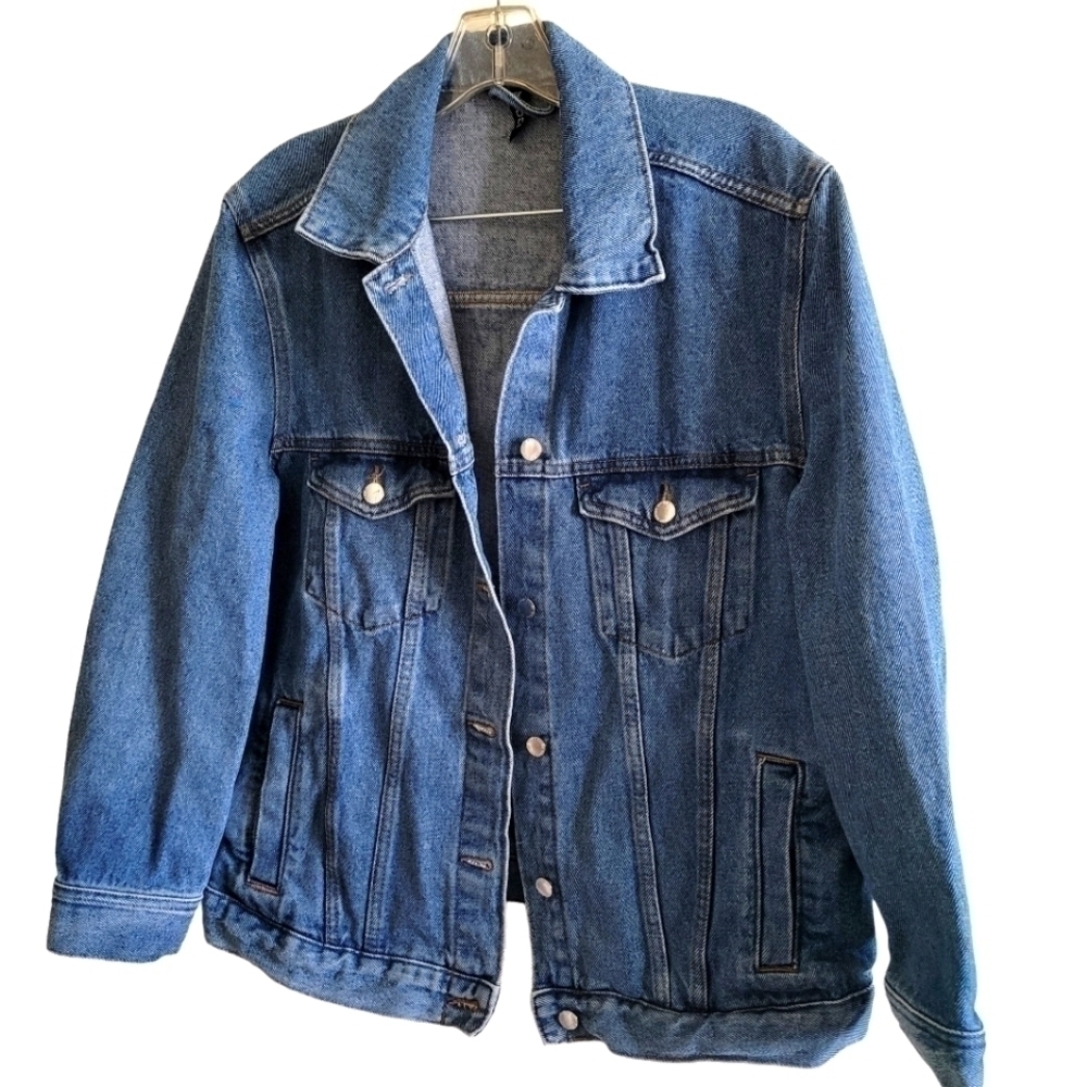 Divided by H&M Denim Jean Jacket with Handpainted Design Size 10